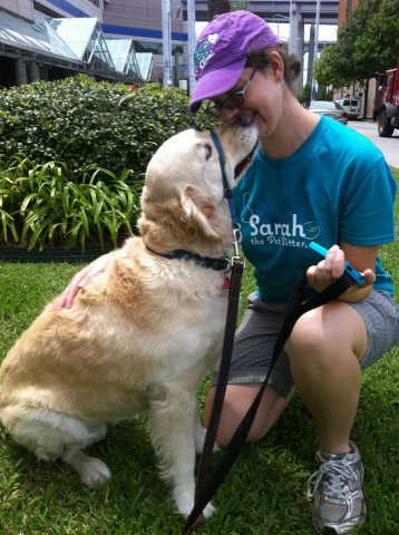 Sarah with dog