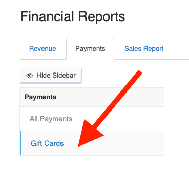 Gift Card Reporting found in Reporting -> Financial